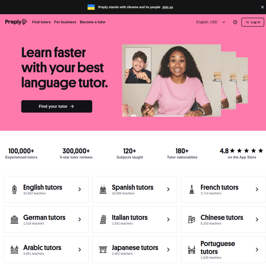 preply.com homepage screenshot