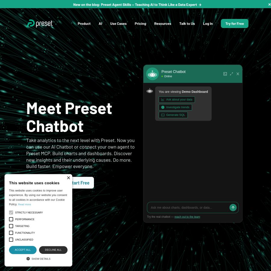 preset.io homepage screenshot
