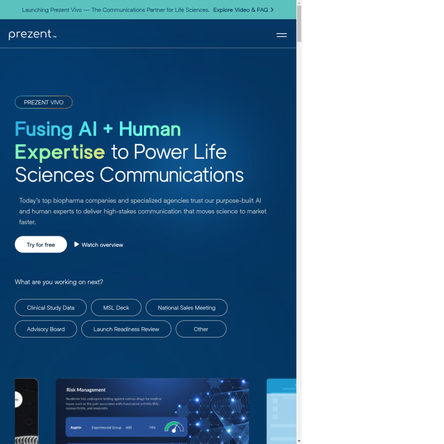 prezent.ai homepage screenshot