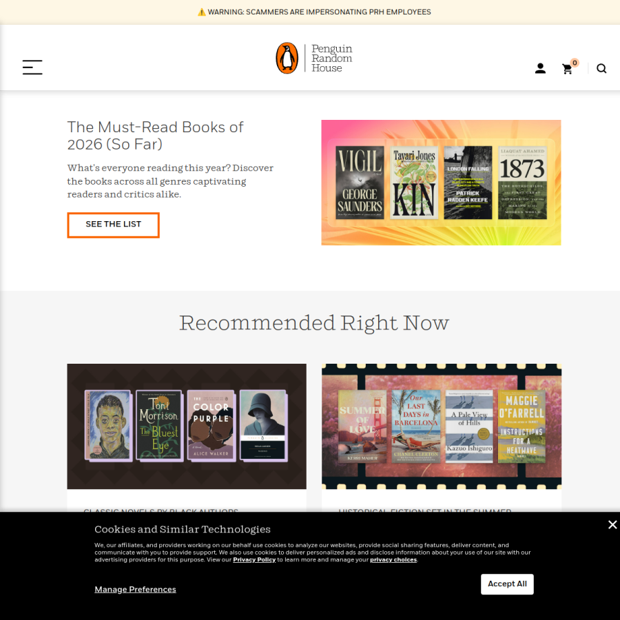 prh.com homepage screenshot