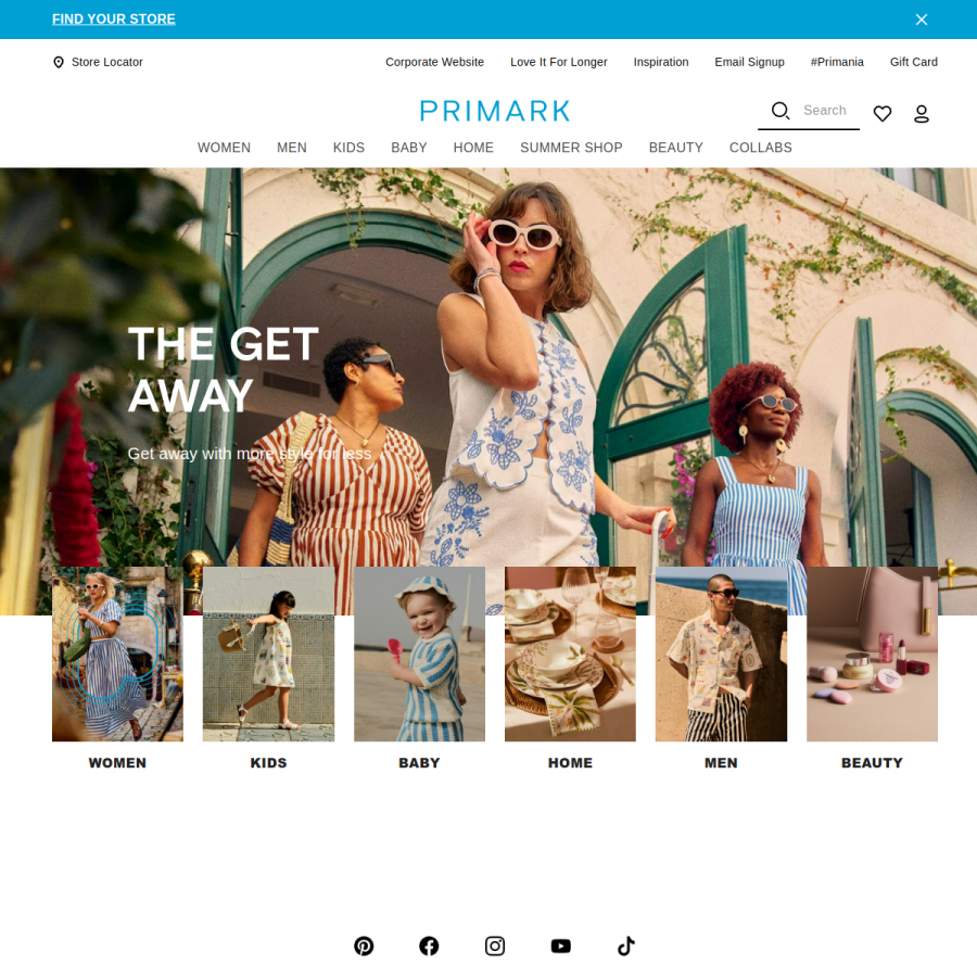 primark.com homepage screenshot