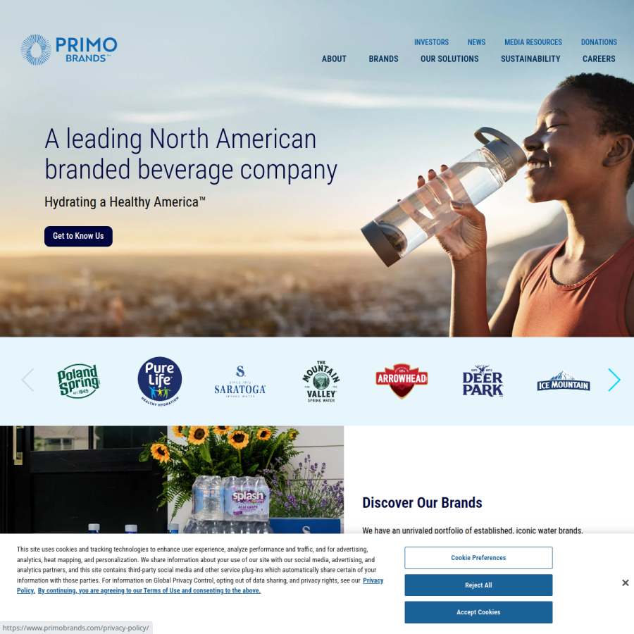 primobrands.com homepage screenshot