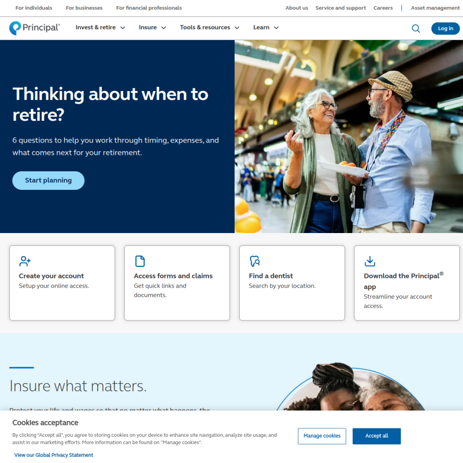 principal.com homepage screenshot