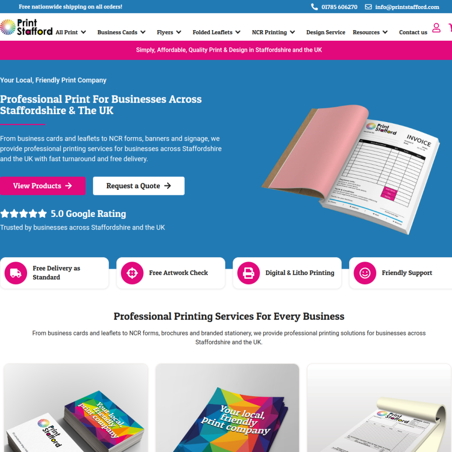 printstafford.com homepage screenshot