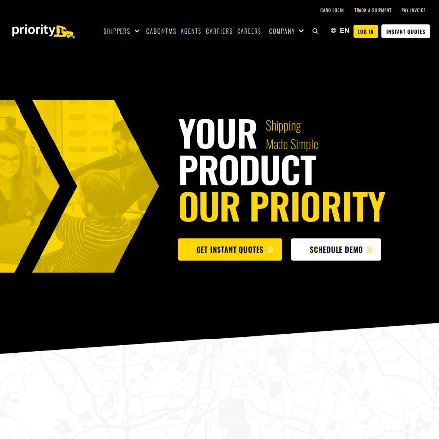 priority1.com homepage screenshot