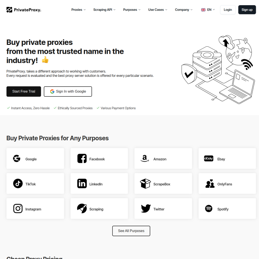 privateproxy.me homepage screenshot
