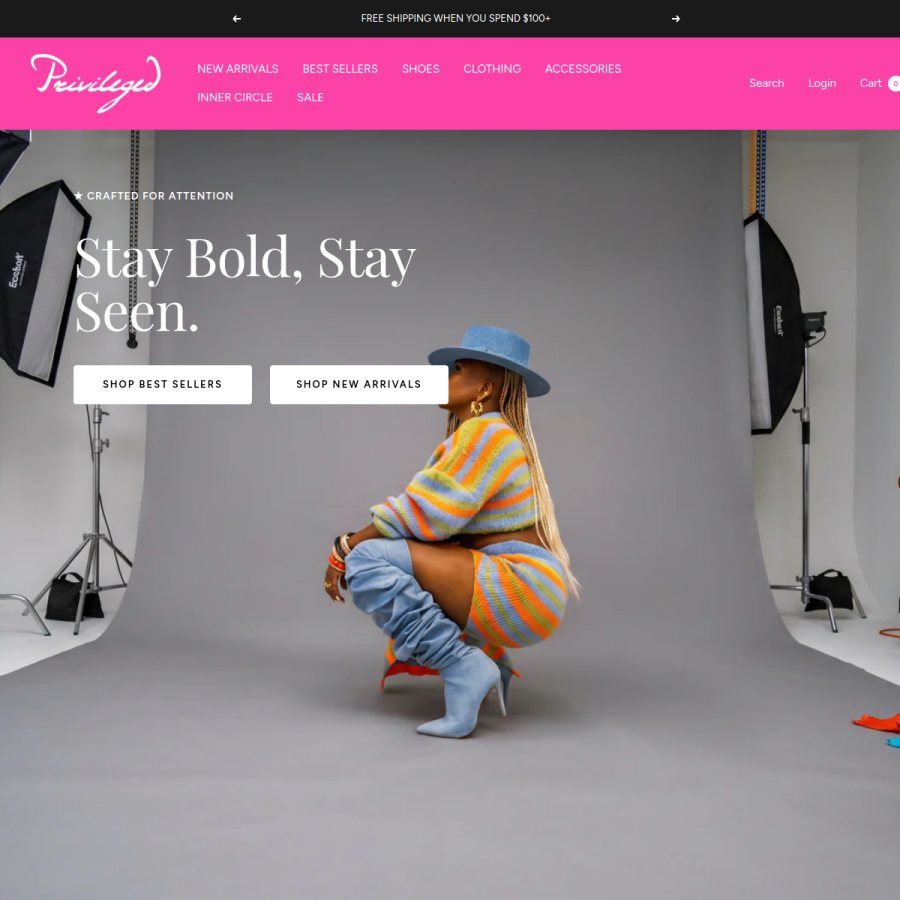 privilegedshoes.com homepage screenshot