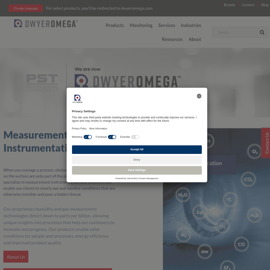 processsensing.com homepage screenshot