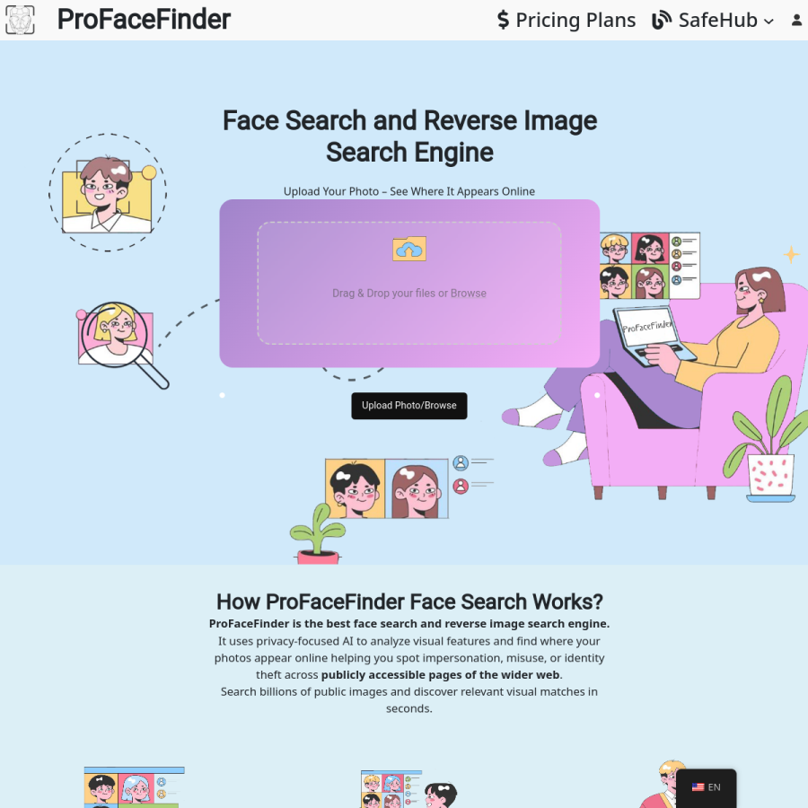 profacefinder.com homepage screenshot