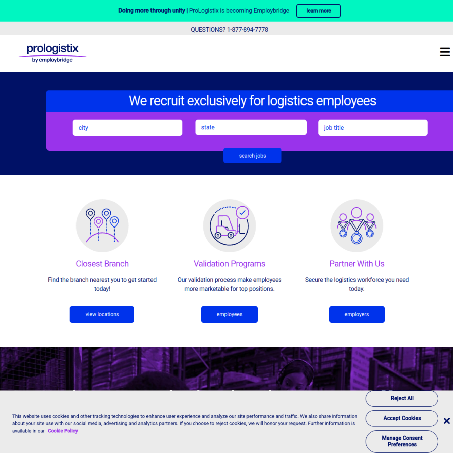 prologistix.com homepage screenshot