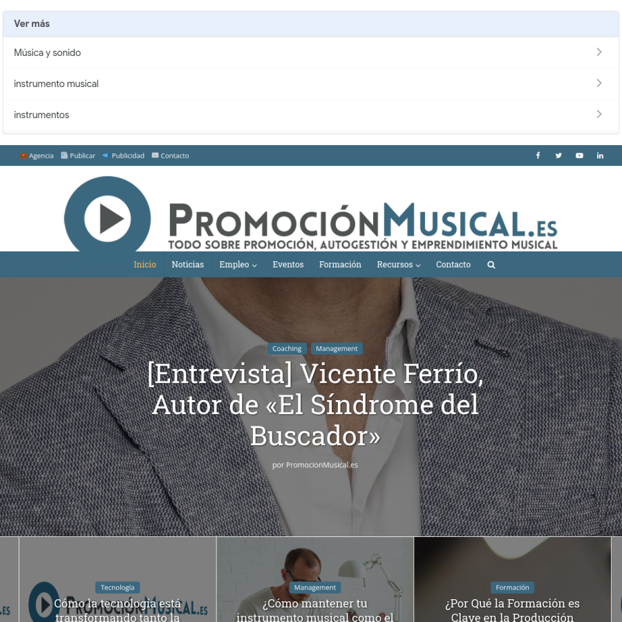 promocionmusical.es homepage screenshot