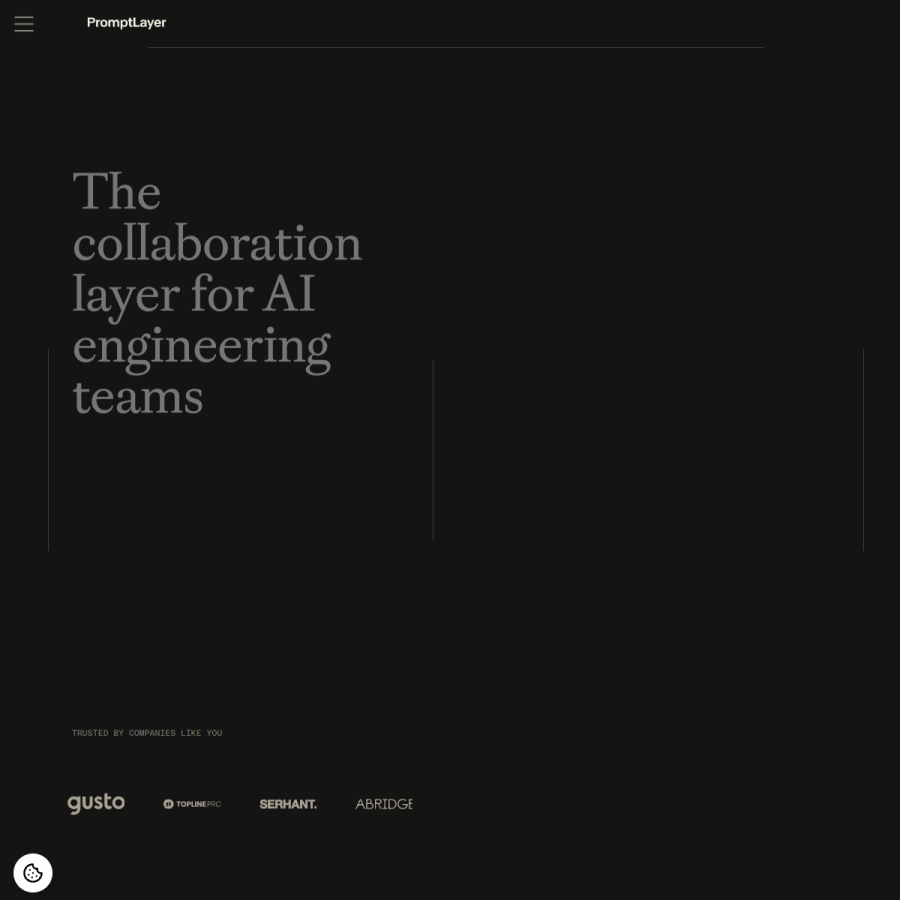 promptlayer.com homepage screenshot