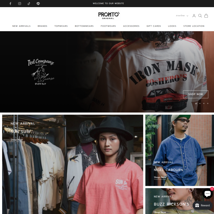 prontooriginal.com homepage screenshot