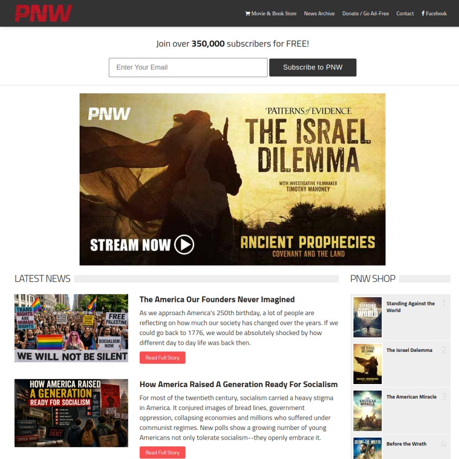 prophecynewswatch.com homepage screenshot
