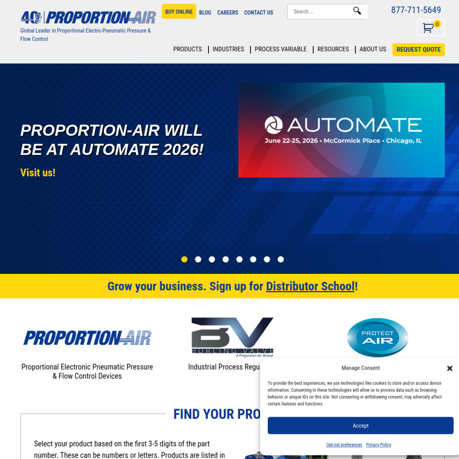 proportionair.com homepage screenshot