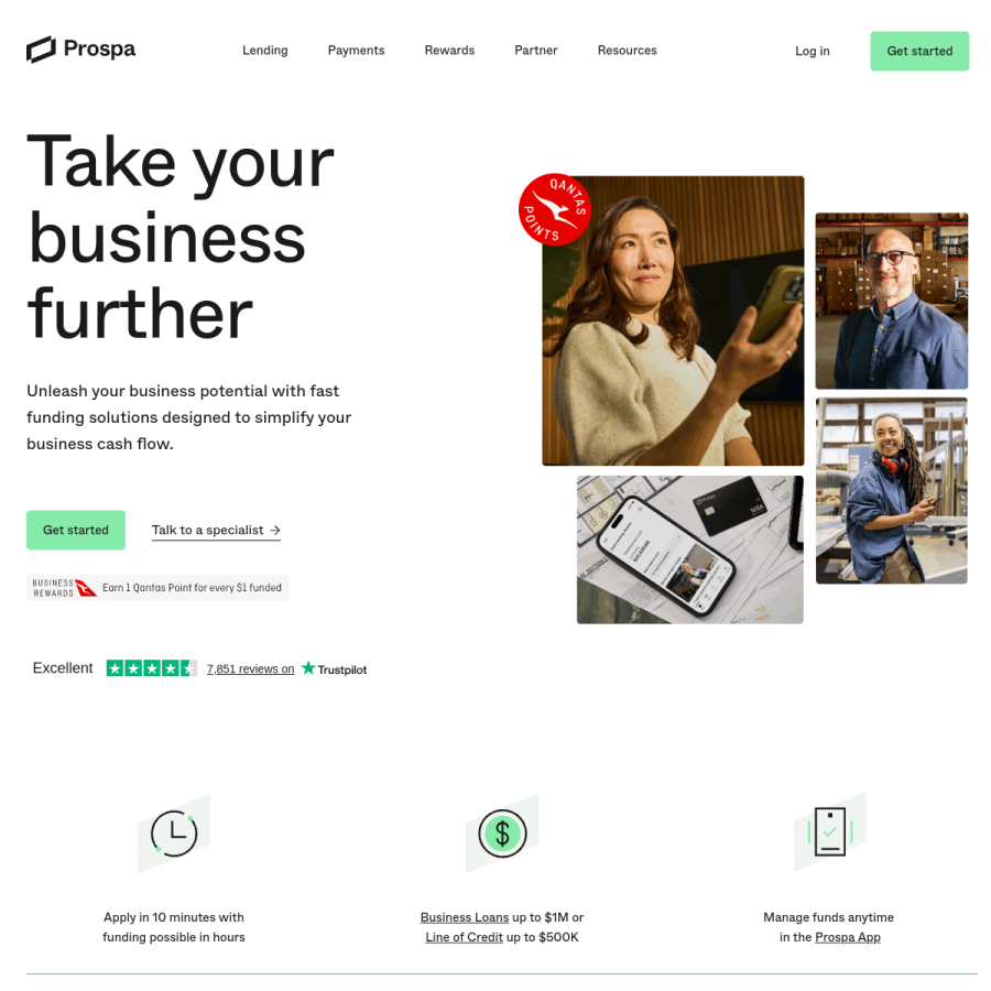 prospa.com homepage screenshot