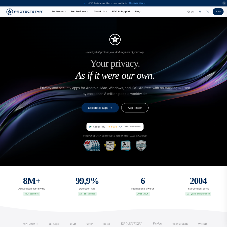 protectstar.com homepage screenshot