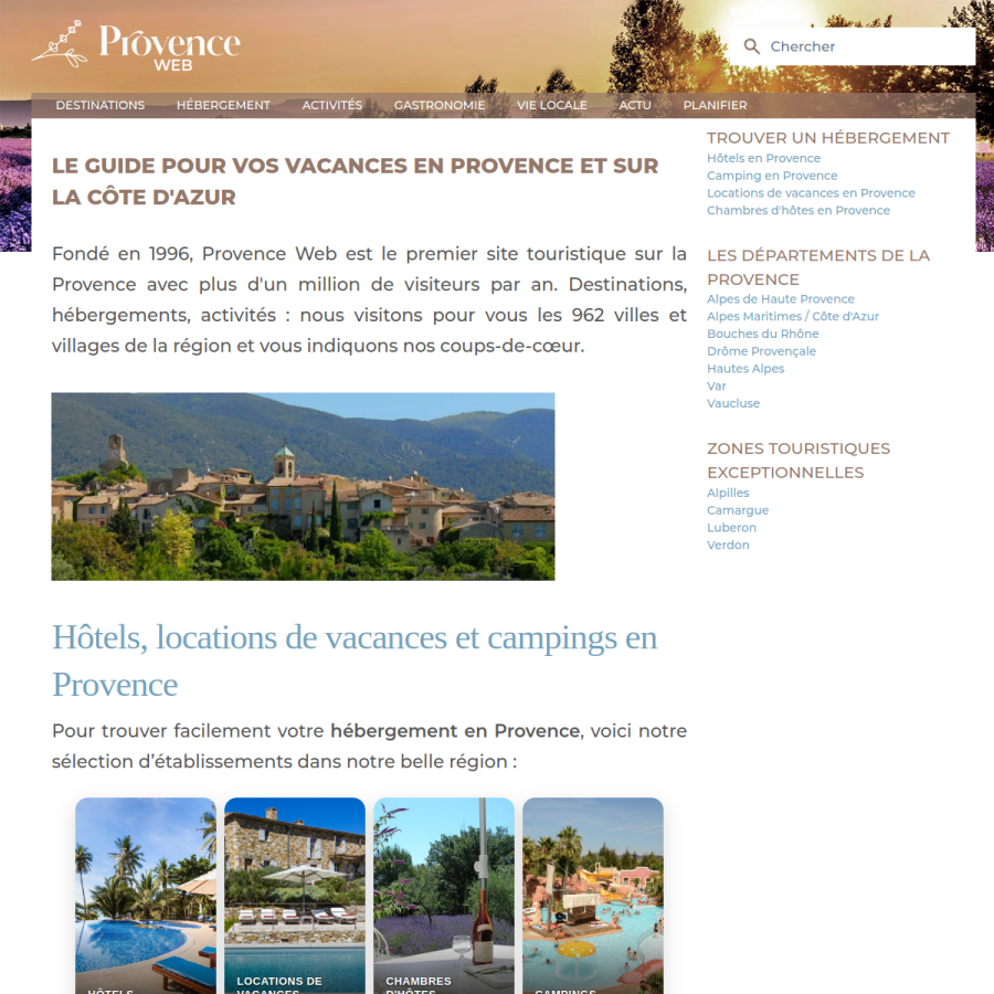 provenceweb.fr homepage screenshot