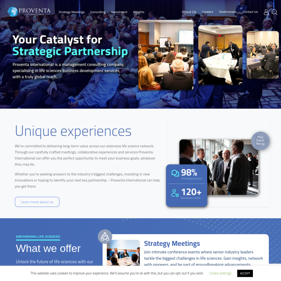 proventainternational.com homepage screenshot