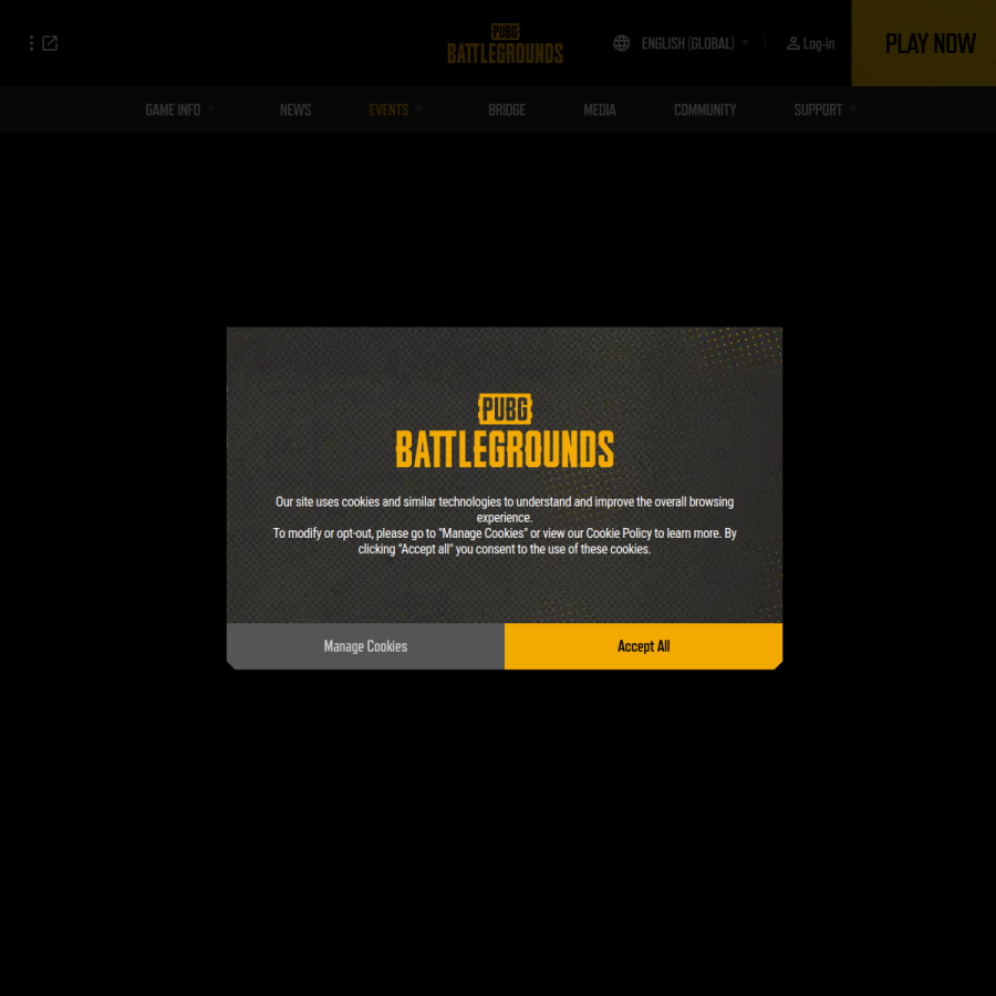 pubg.com homepage screenshot