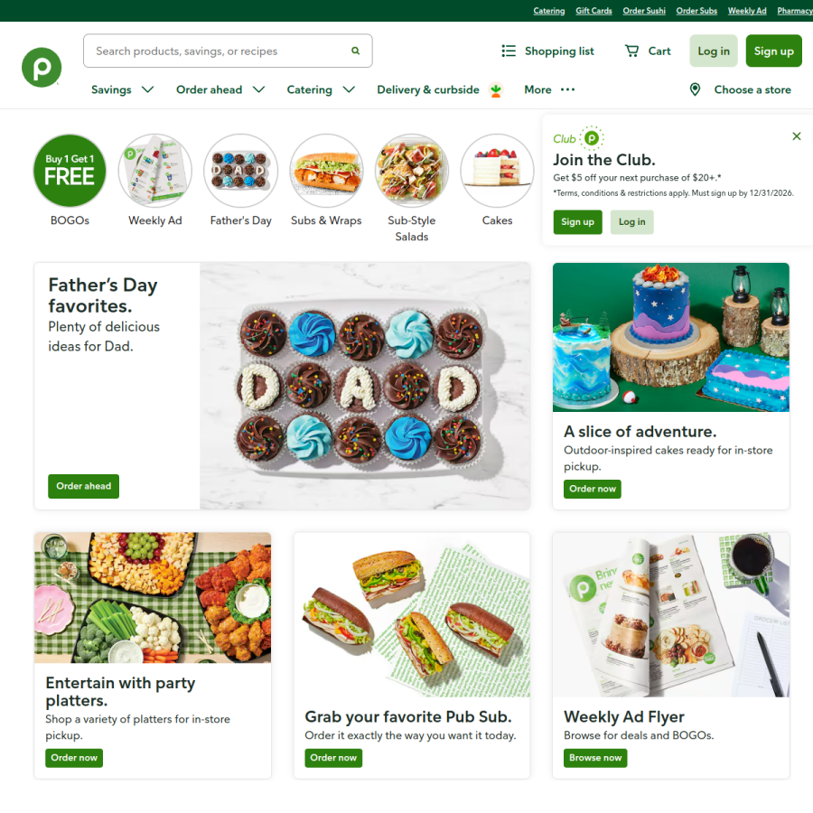 publix.com homepage screenshot