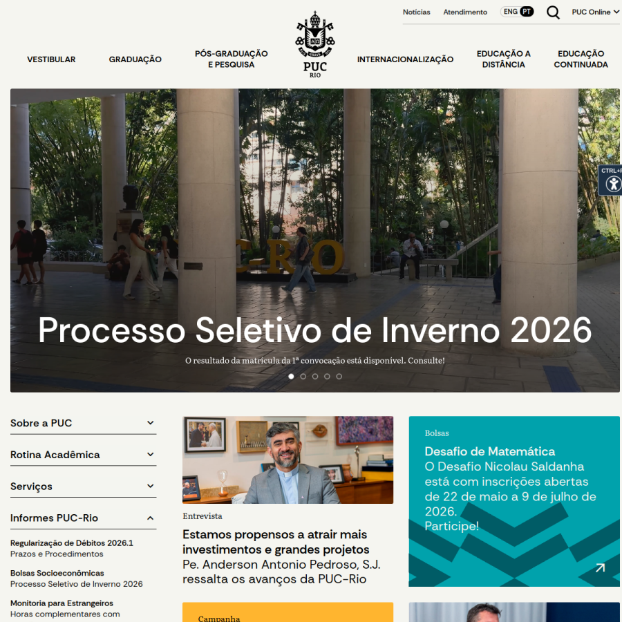 puc-rio.br homepage screenshot