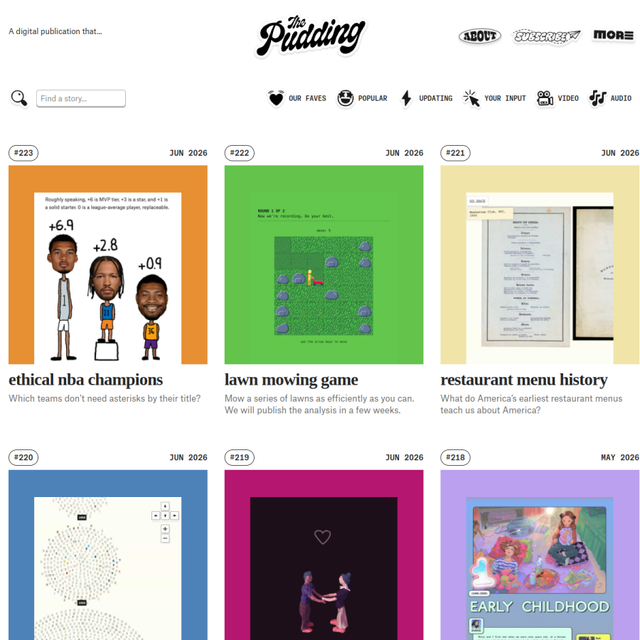 pudding.cool homepage screenshot