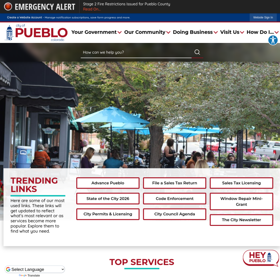 pueblo.us homepage screenshot