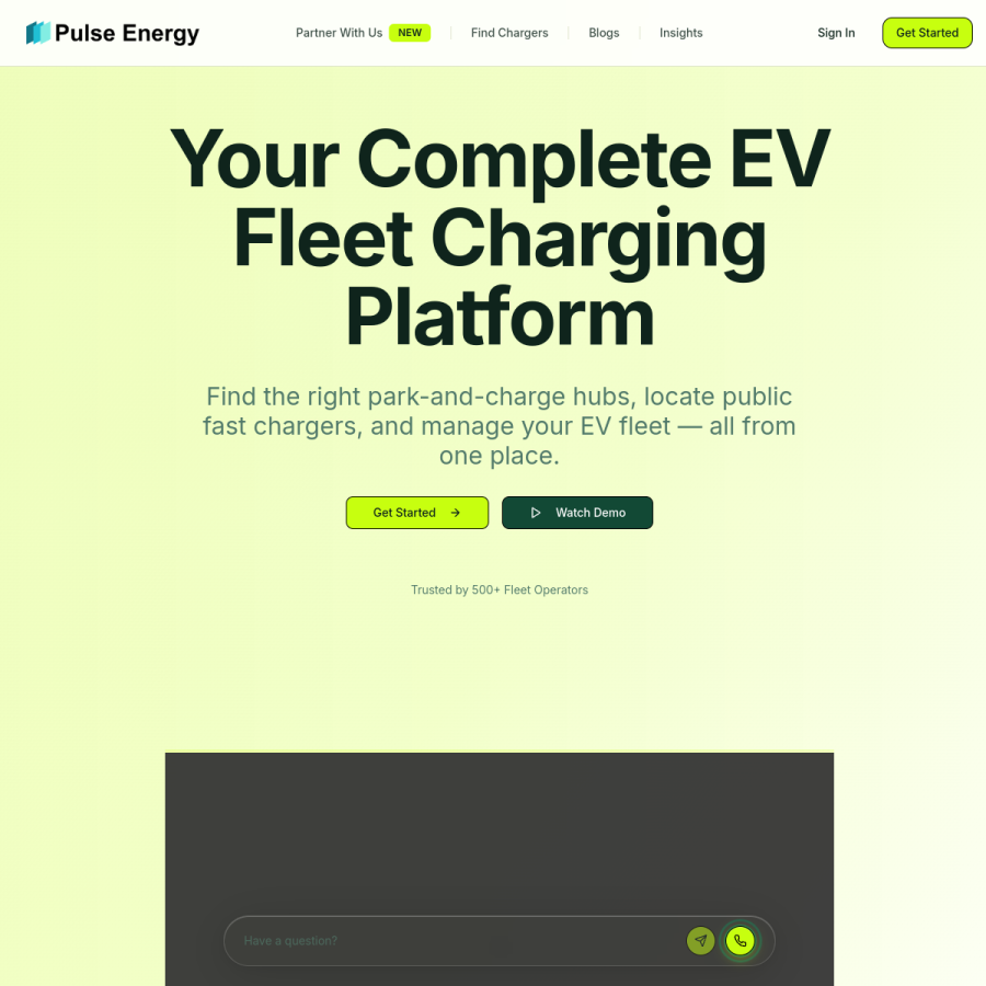 pulseenergy.io homepage screenshot