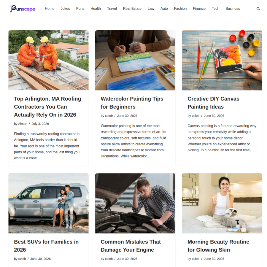 punscope.com homepage screenshot