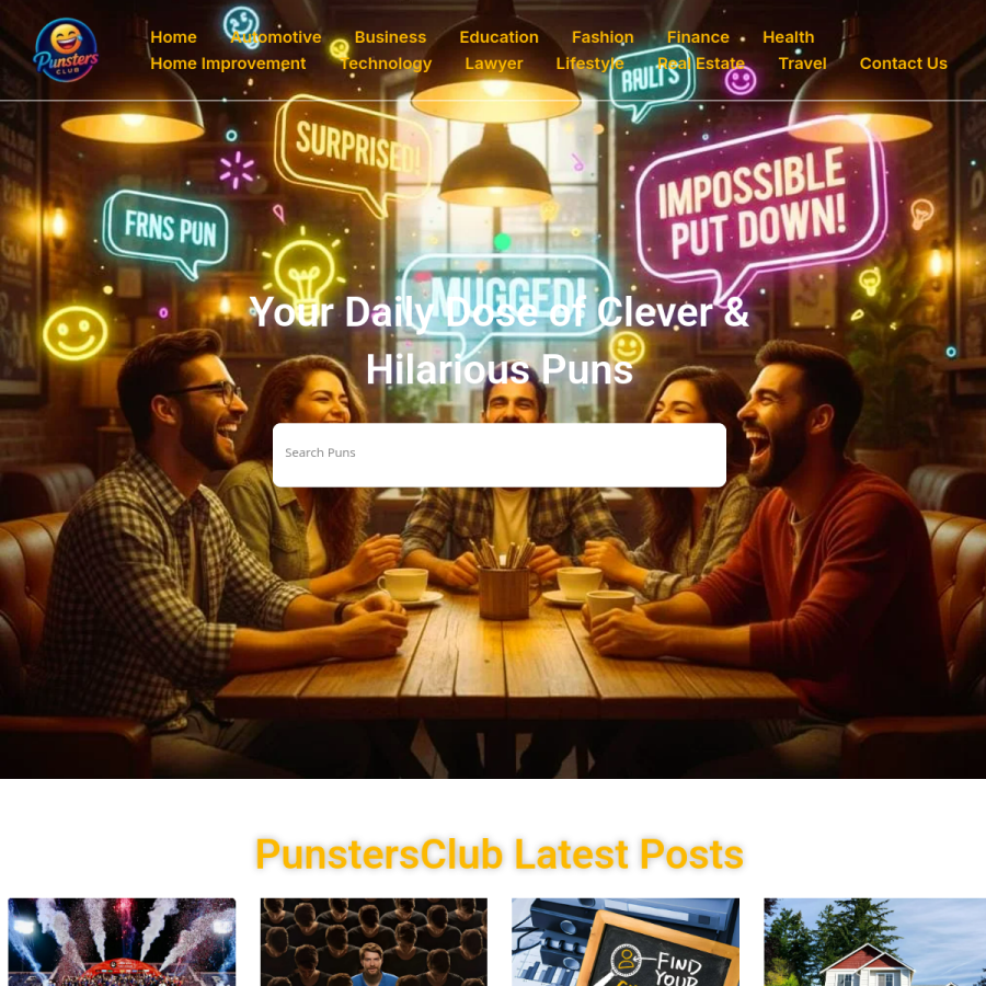 punstersclub.com homepage screenshot