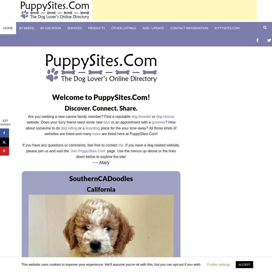 puppysites.com homepage screenshot