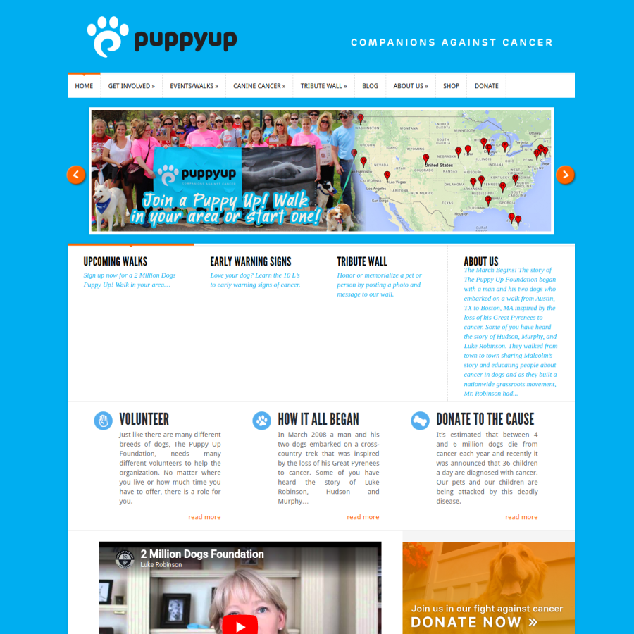 puppyup.org homepage screenshot