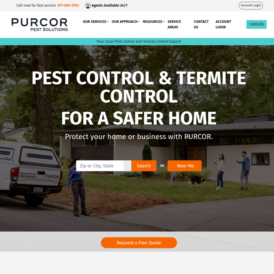 purcorpest.com homepage screenshot