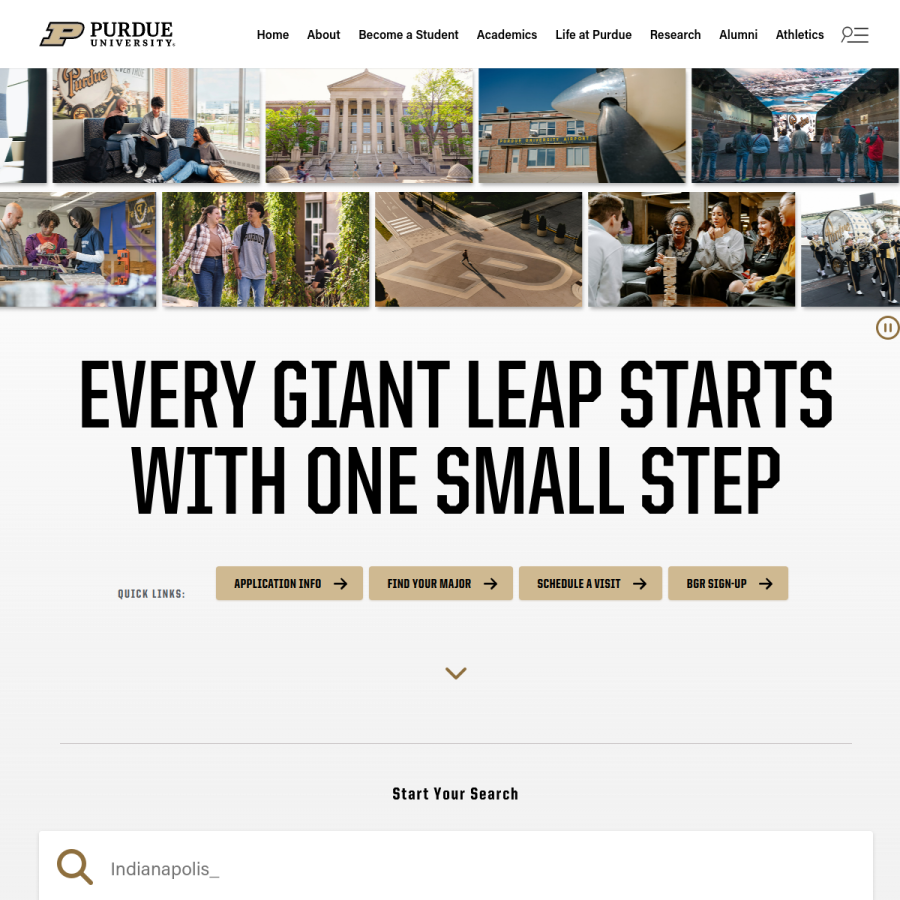 purdue.edu homepage screenshot