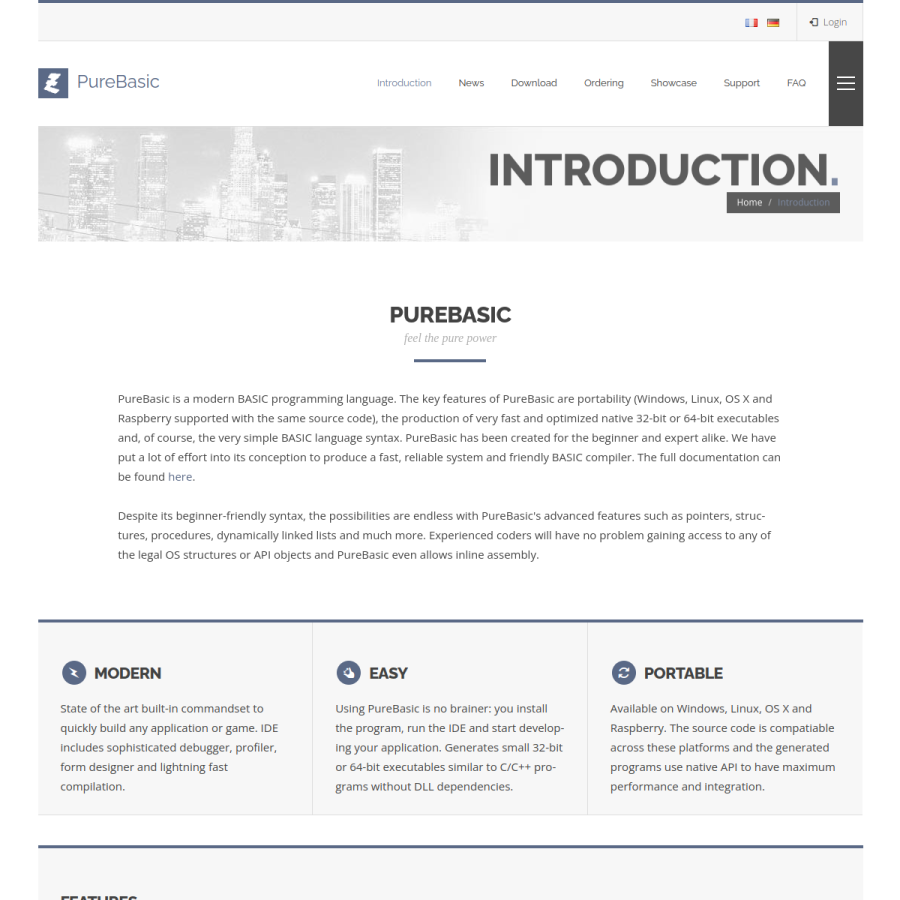 purebasic.com homepage screenshot