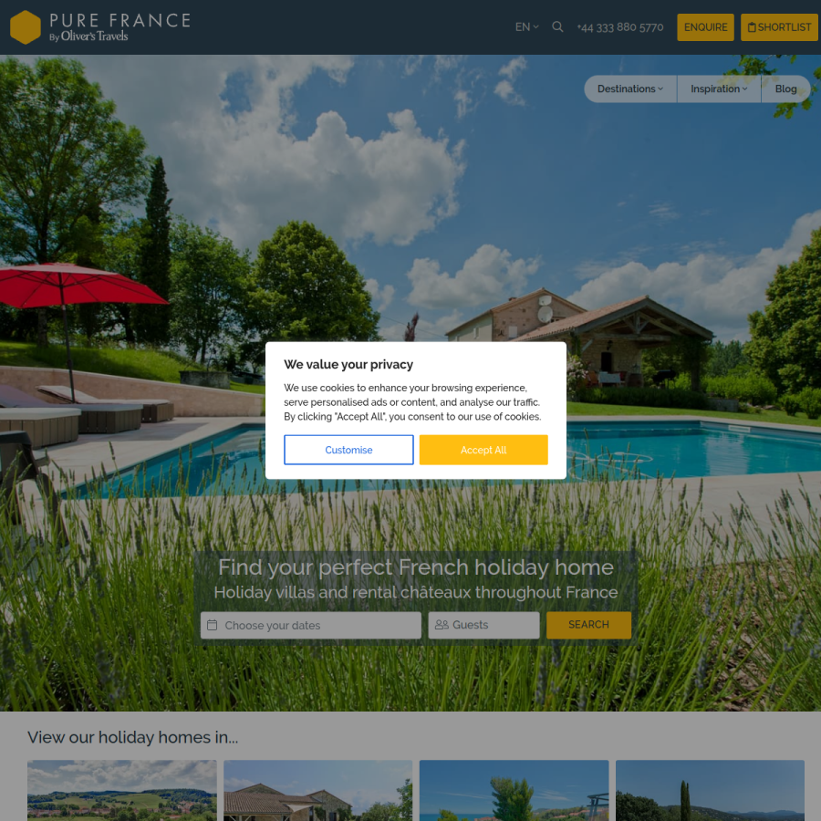 purefrance.com homepage screenshot