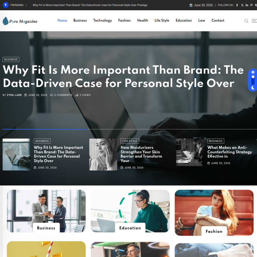 puremagazine.co.uk homepage screenshot