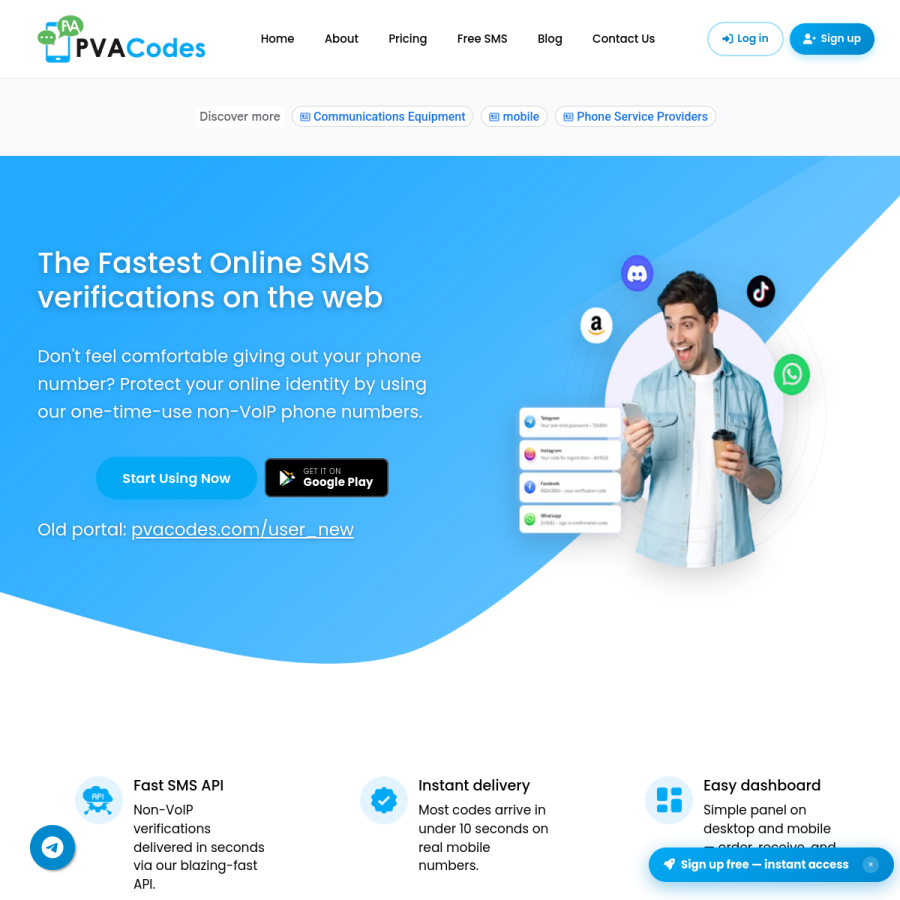 pvacodes.com homepage screenshot
