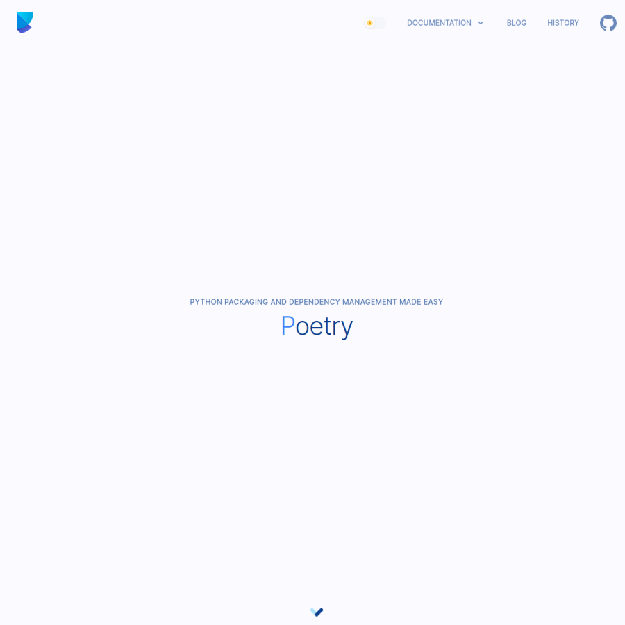 python-poetry.org homepage screenshot