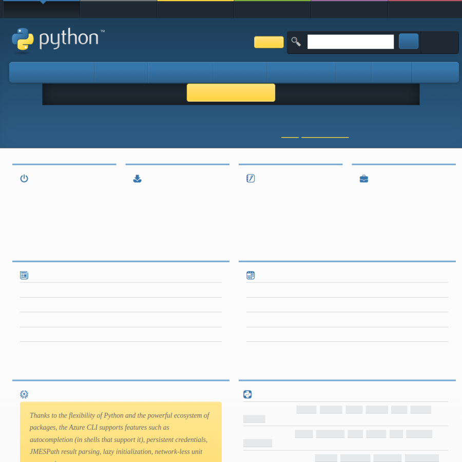 python.org homepage screenshot