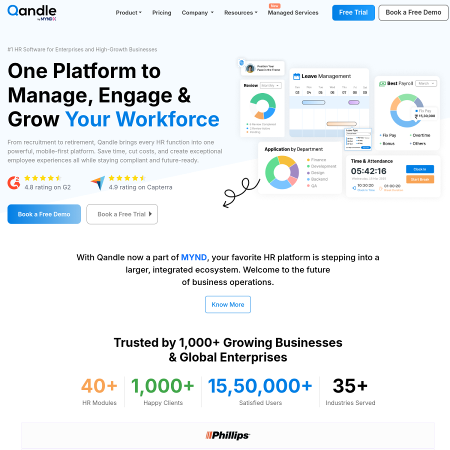 qandle.com homepage screenshot