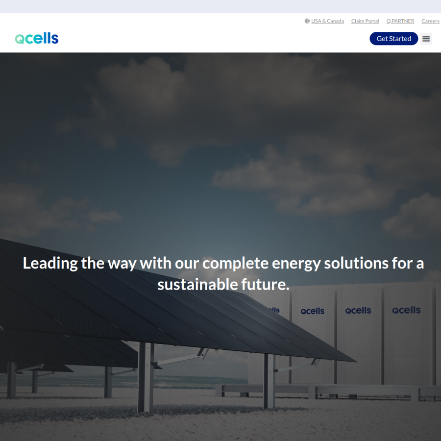 qcells.com homepage screenshot