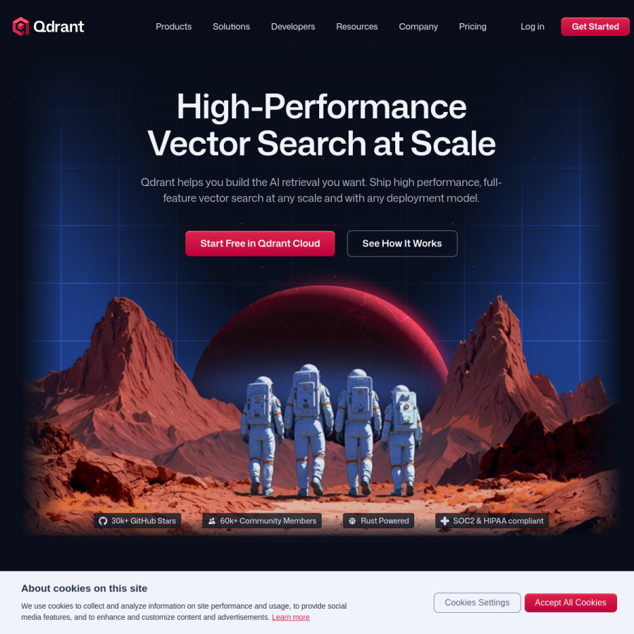 qdrant.tech homepage screenshot
