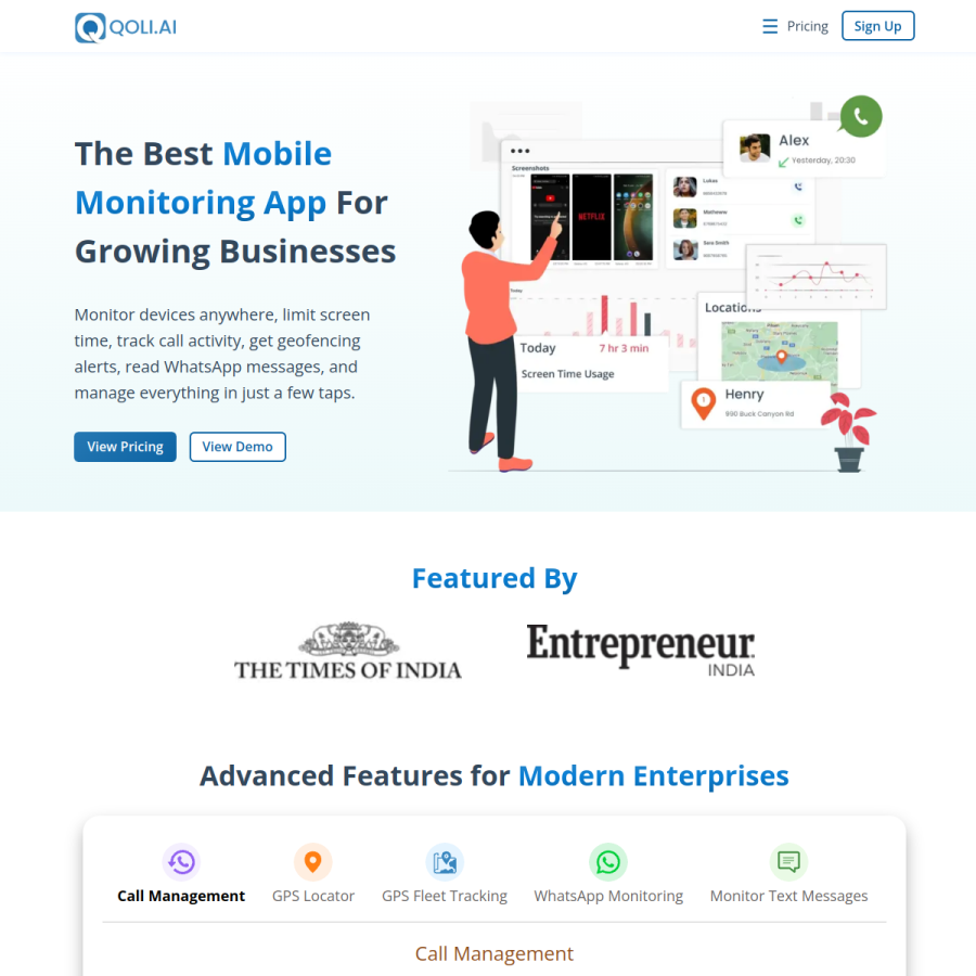 qoli.ai homepage screenshot