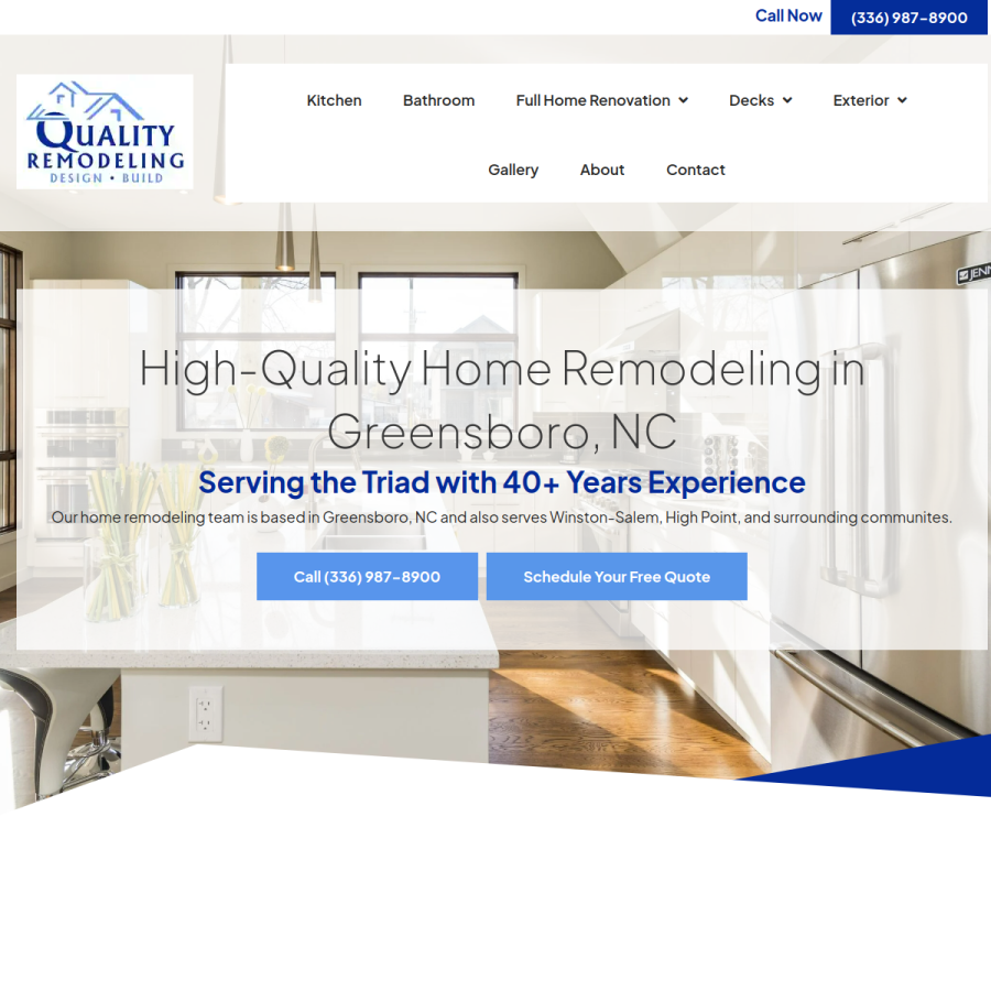 qualityremodeling.com homepage screenshot