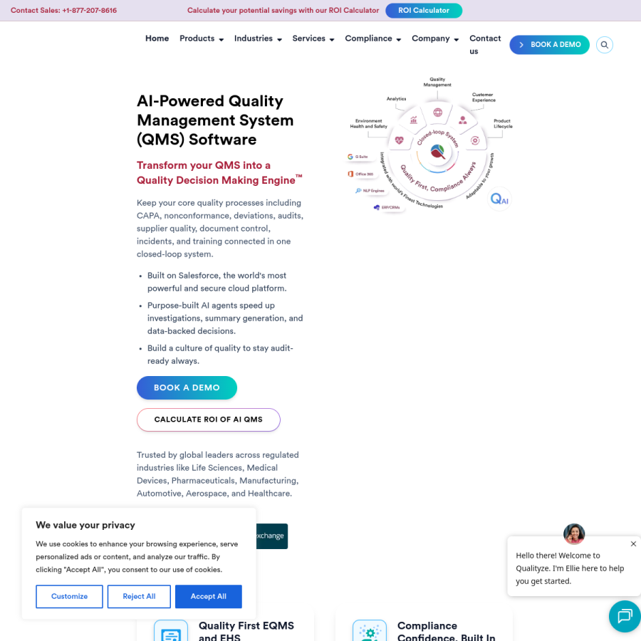qualityze.com homepage screenshot