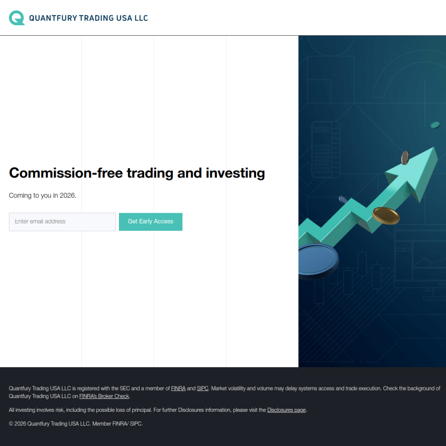 quantfury.com homepage screenshot