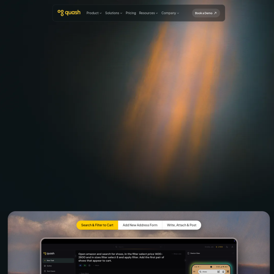 quashbugs.com homepage screenshot