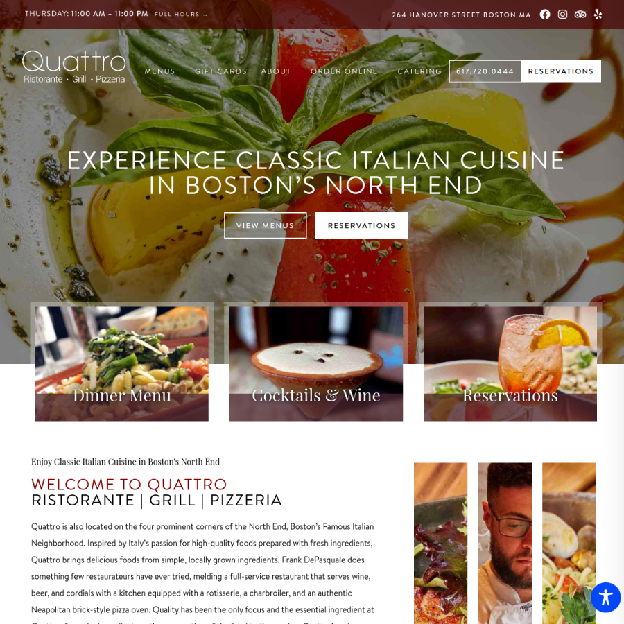 quattro-boston.com homepage screenshot